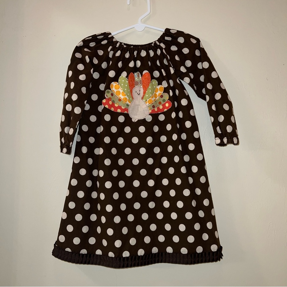 Turkey Applique Handmade Thanksgiving Dress
